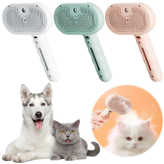 3-in-1 Dampf-Haarbürste für Katzen – Spray, Haarentfernung & Kamm