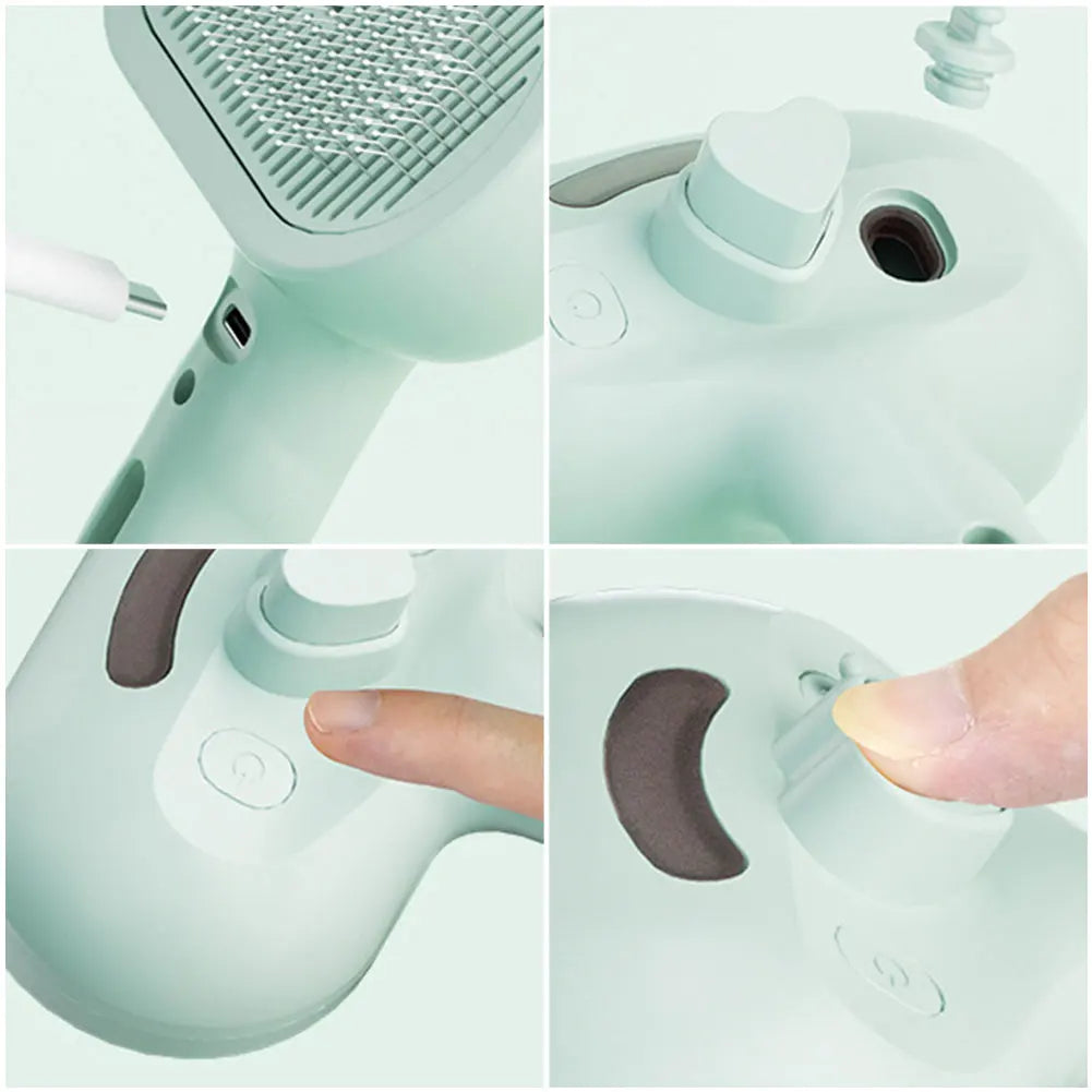 3-in-1 Dampf-Haarbürste für Katzen – Spray, Haarentfernung & Kamm