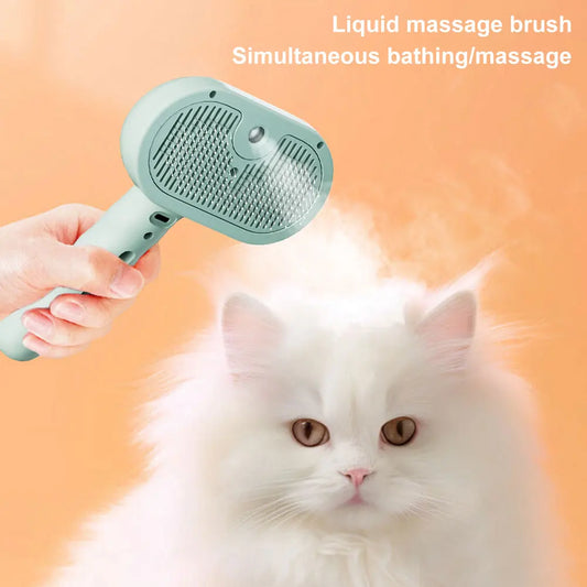 3-in-1 Dampf-Haarbürste für Katzen – Spray, Haarentfernung & Kamm