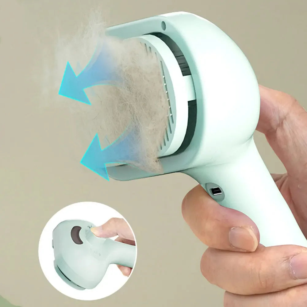 3-in-1 Dampf-Haarbürste für Katzen – Spray, Haarentfernung & Kamm